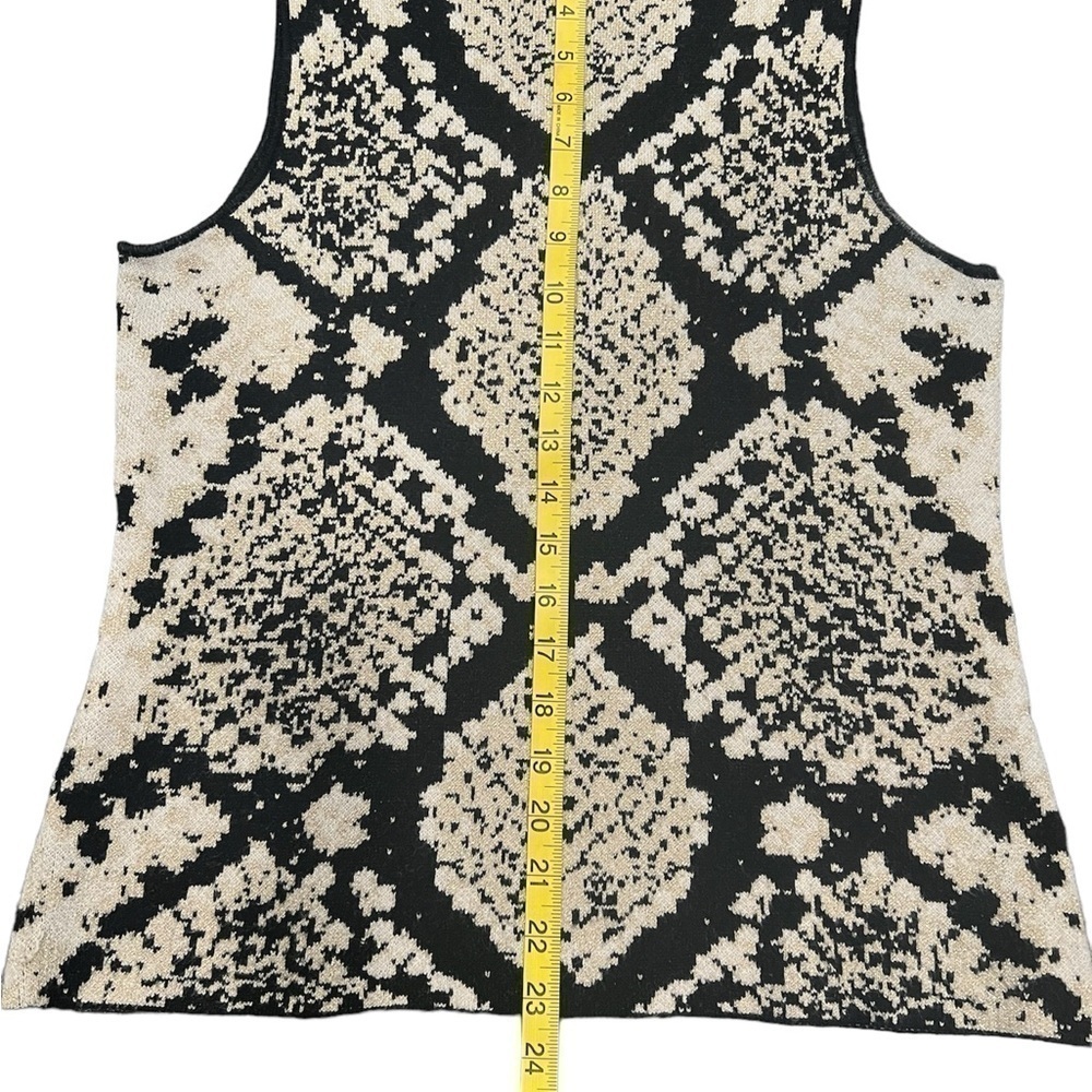 Tahari Sleeveless Sweater Gold Shimmer Accent size M Women NWOT - Picture 4 of 7